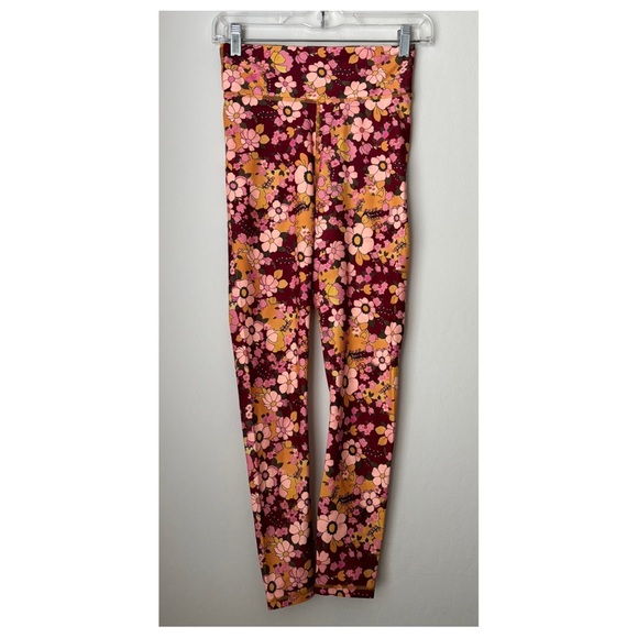 The Upside Palm Springs Dance Leggings Size 6 Retro Floral Print Activewear - Picture 2 of 12